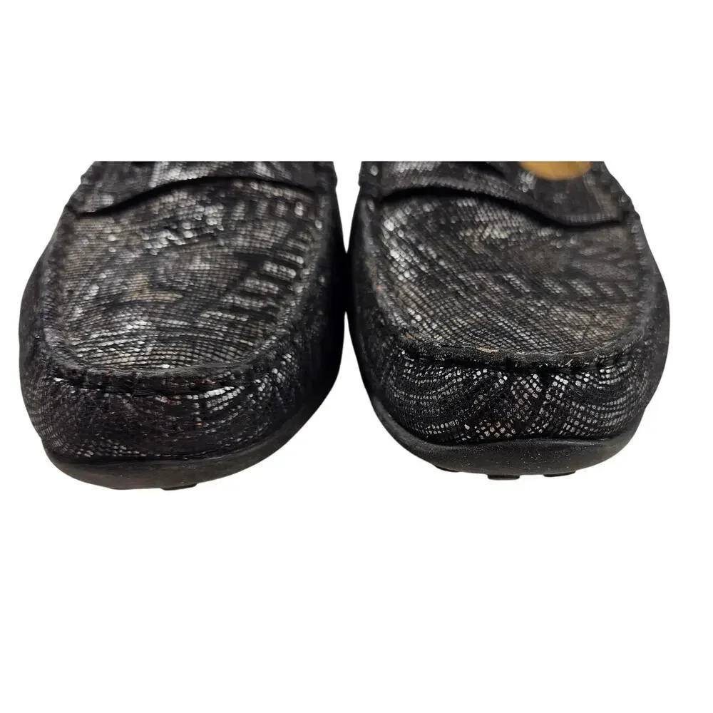 Vaneli Penny Loafer Shoe 9 M Black Metallic Aztec Slip On teacher career casual#